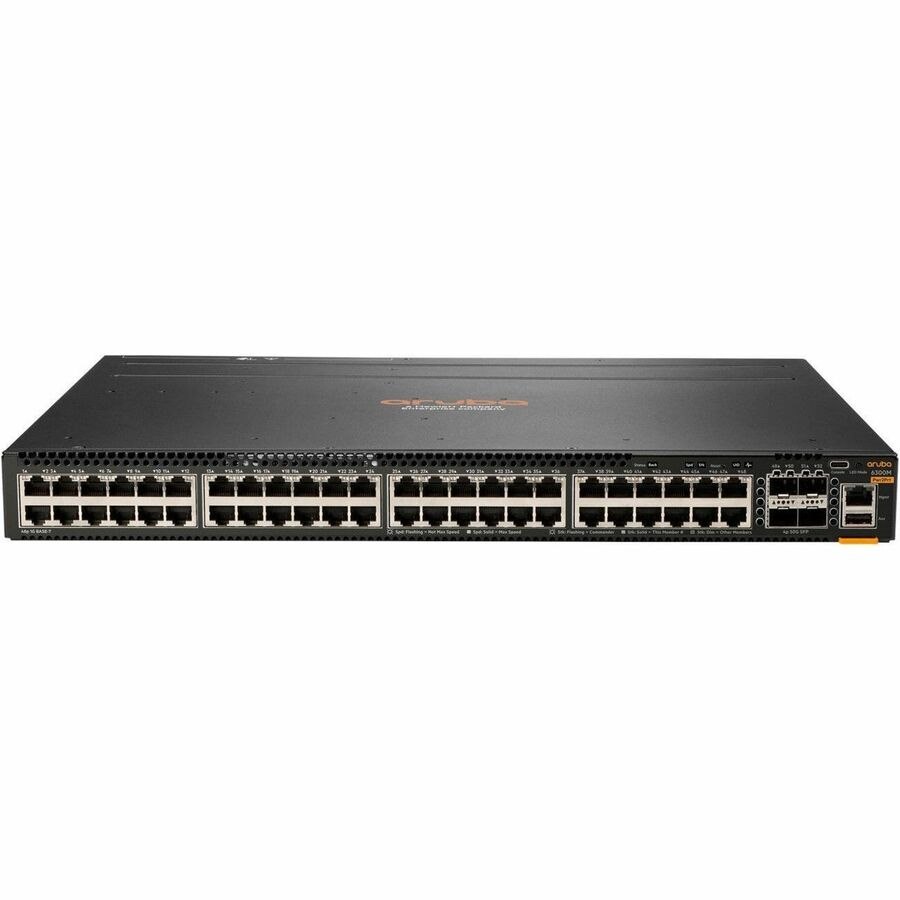 HPE 6300 48 Ports Manageable Layer 3 Switch - Gigabit Ethernet, 10 Gigabit Ethernet, 25 Gigabit Ethernet - 10/100/1000Base-T, 10GBase-X, 25GBase-X, 50GBase-X, 1000Base-X - TAA Compliant