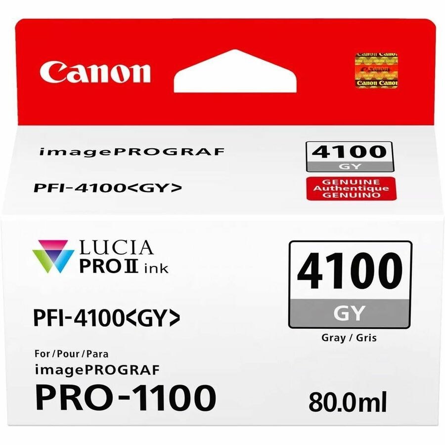 Canon Lucia PRO II PFI-4100 Original Inkjet Ink Cartridge - Gray - 1 / Pack