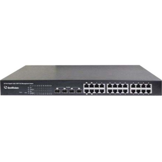 GeoVision GV-POE2411 24-Port Gigabit 802.3at Web Management PoE Switch