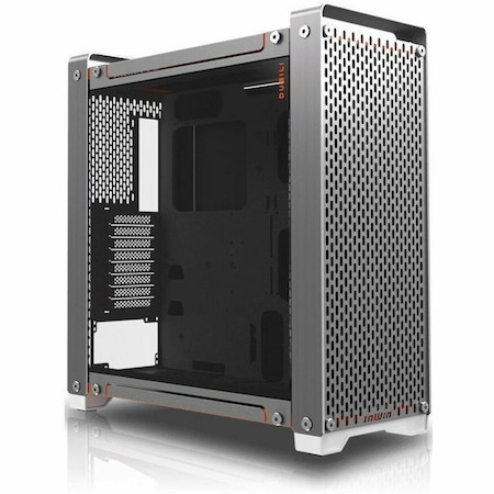 In Win IWCSDUBILIGRY Computer Case - Mini ITX, EATX, Micro ATX Motherboard Supported - Full-tower - Aluminium, Tempered Glass, SECC - Orange, Grey
