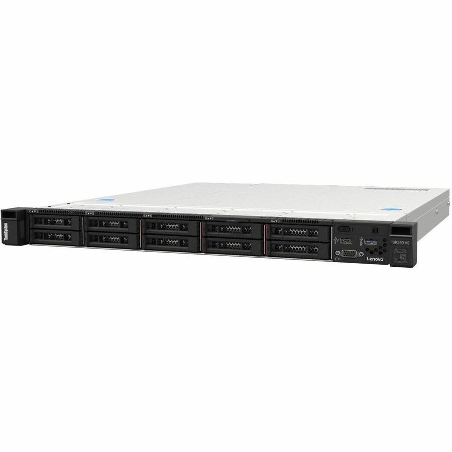 Lenovo ThinkSystem SR250 V3 7DCL1001NA 1U Rack Server - 1 x Intel Xeon E-2478 2.80 GHz - 32 GB RAM - 6.72 TB SSD - (2 x 480GB, 3 x 1.92TB) SSD Configuration - Serial ATA Controller