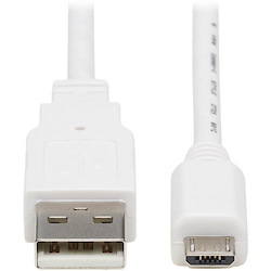 Tripp Lite Safe-IT USB-A to USB Micro-B Antibacterial Cable (M/M), USB 2.0, White, 6 ft.
