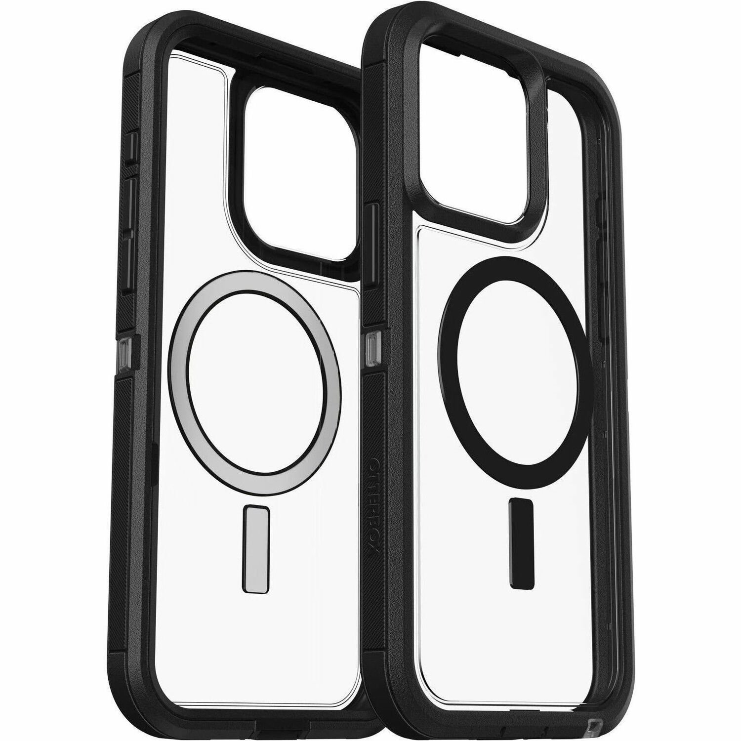 OtterBox Defender Series XT Rugged Case for Apple iPhone 15 Pro Max Smartphone - Dark Side (Clear/Black)