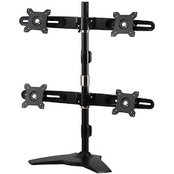 Amer Mounts Stand Based Quad Monitor Mount for four 15"-24" LCD/LED Flat Panel Screens