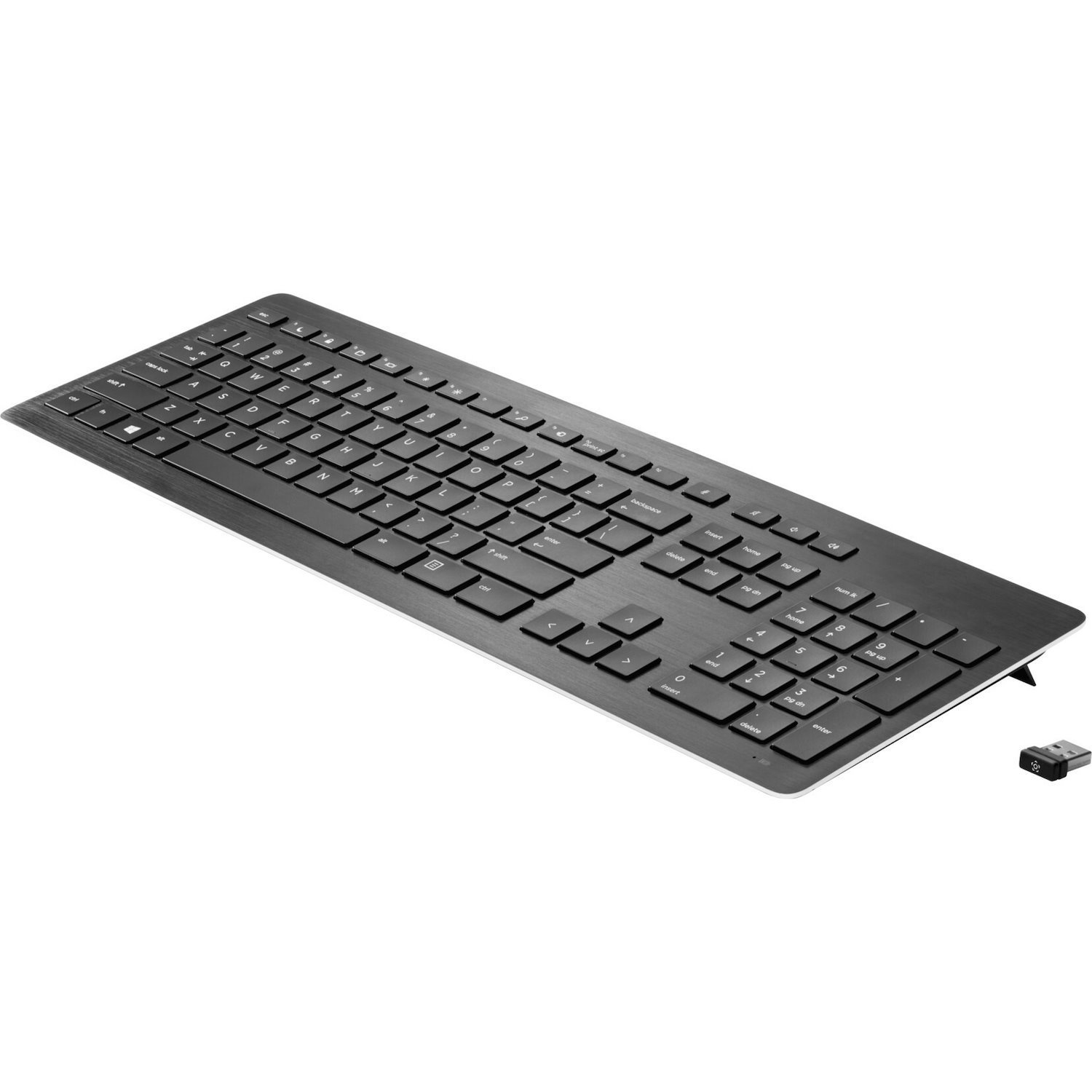 HP Premium Keyboard - Wireless Connectivity - Micro USB - Type B Interface - Swedish - Anodized Aluminium