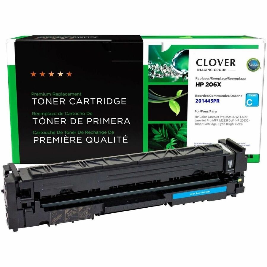 Clover Imaging Remanufactured High Yield Cyan Toner Cartridge (Reused OEM Chip) for HP 206X (W2111X)