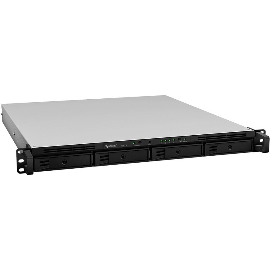Synology RS820+ 4 x Total Bays SAN/NAS Storage System - Intel Atom C3538 Quad-core (4 Core) 2.10 GHz - 2 GB RAM - DDR4 SDRAM - 1U Rack-mountable