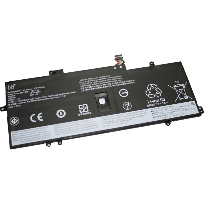 BTI L18M4P72-BTI 15.36V 51WHR LI-ION BATTERY 02DL005, 02DL006, 5B10W13930, 5B10W13931, 5B10W13932, 5B10W51834, 5B10W51835, L18C4P71, L18M4P72, SB10K97644