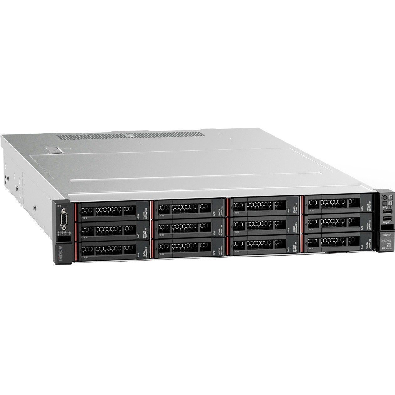 Lenovo ThinkSystem SR590 7X99A07BAU 2U Rack Server - 1 x Intel Xeon Silver 4210 2.20 GHz - 16 GB RAM - 12Gb/s SAS, Serial ATA/600 Controller