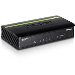 TRENDnet 8-Port Unmanaged 10/100 Mbps GREENnet Ethernet Desktop Switch; TE100-S8; 8 x 10/100 Mbps Ethernet Ports; 1.6 Gbps Switching Capacity; Plastic Housing; Network Ethernet Switch; Plug & Play