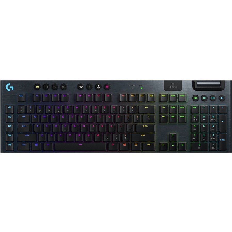 Logitech G915 Gaming Keyboard - Wireless Connectivity - USB Interface - English (US) - Carbon