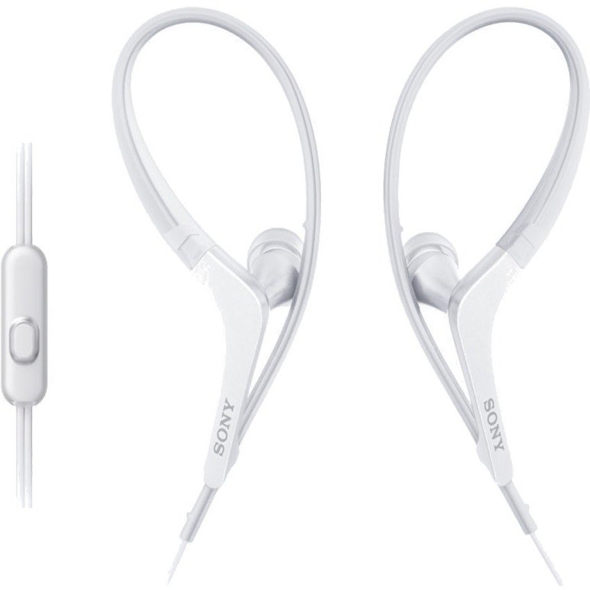 Sony MDR-AS410AP Wired Earbud, Over-the-ear Stereo Earset - White