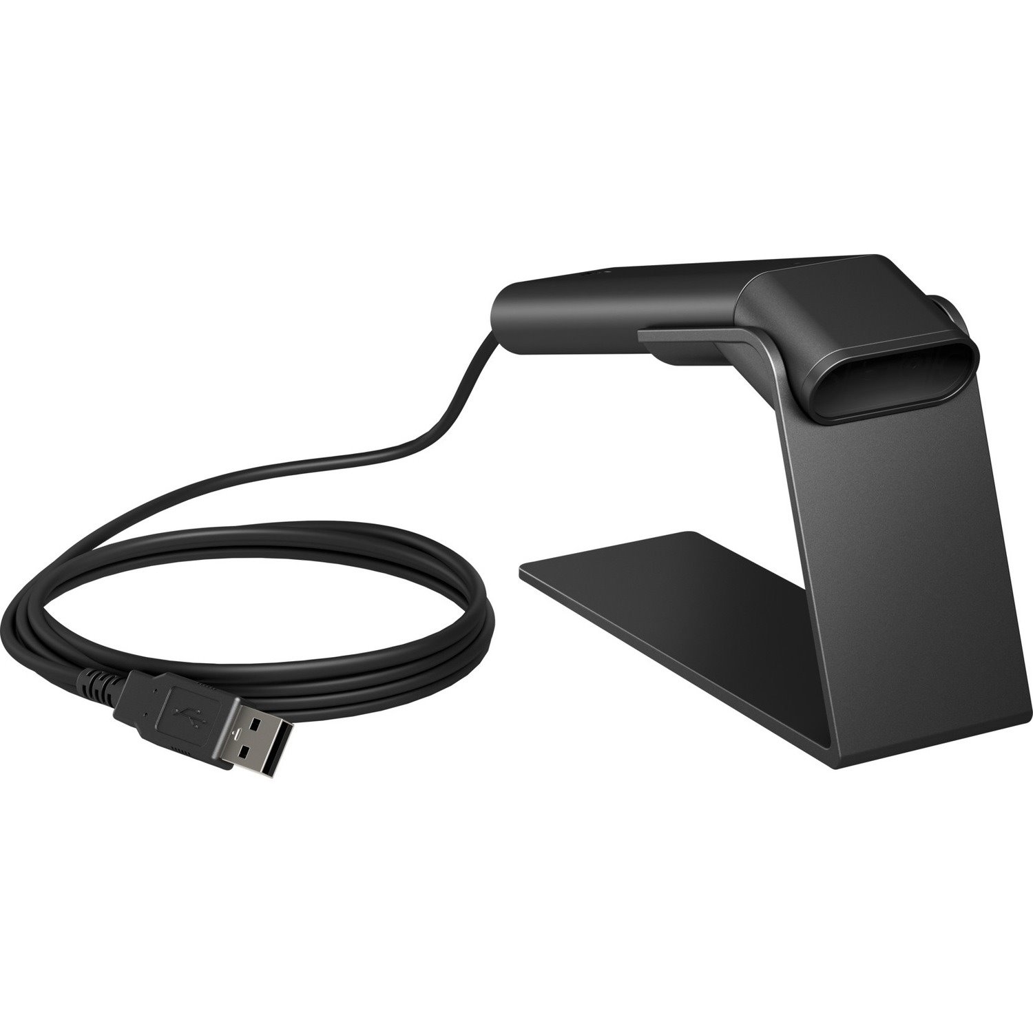 HP ElitePOS Handheld Barcode Scanner - Cable Connectivity - Ebony Black - USB Cable Included