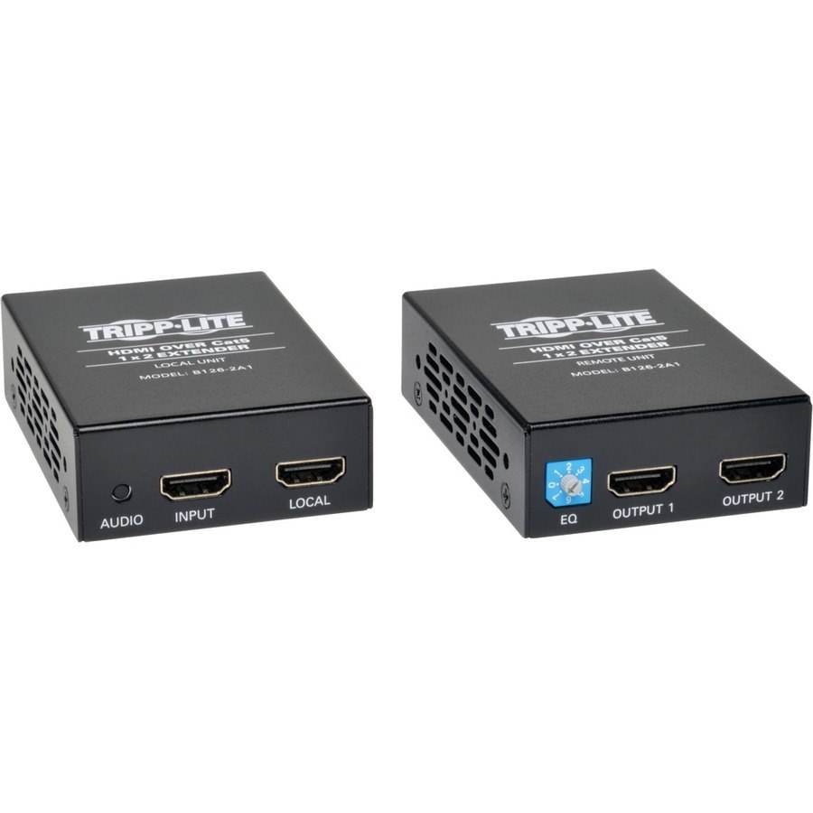 Tripp Lite by Eaton 1 x 2 HDMI over Cat5/6 Extender Kit, Box-Style Transmitter/Receiver for Video/Audio, Up to 150 ft. (45 m), TAA