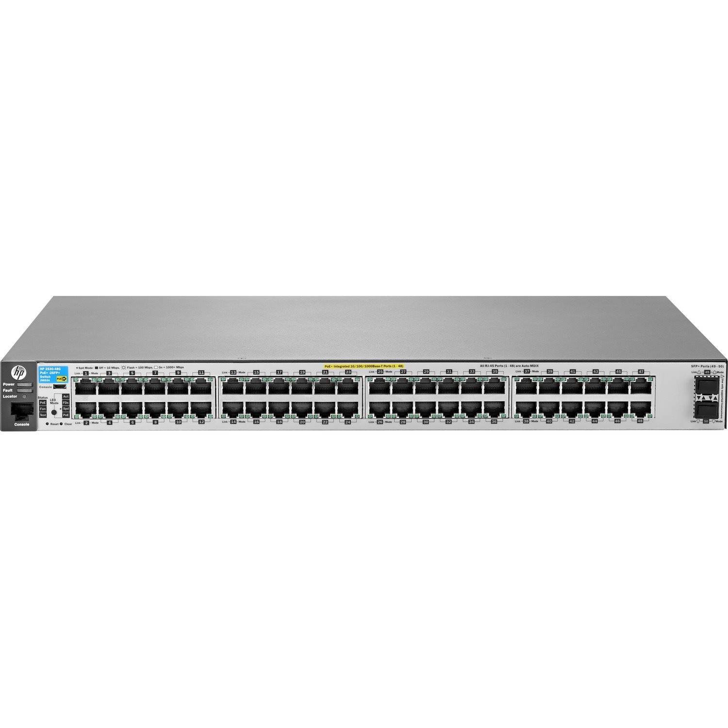 HPE 2530 2530-48G-PoE+-2SFP+ 48 Ports Manageable Ethernet Switch - 10/100/1000Base-T, 10GBase-X