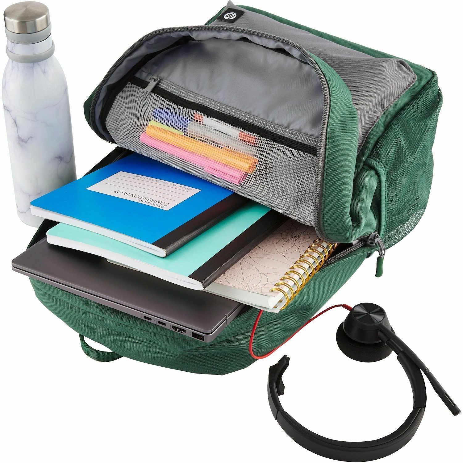 HP Campus Carrying Case (Backpack) for 15.6" HP Notebook, Accessories - Gray, Green