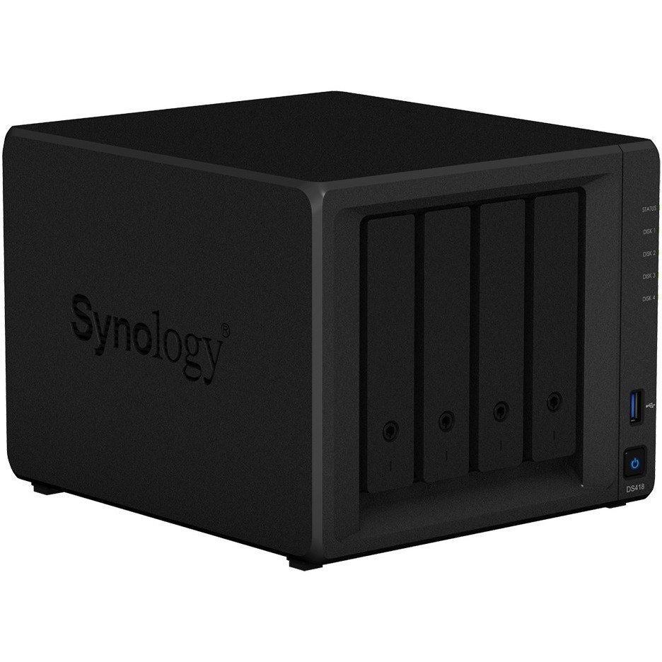 Synology DiskStation DS418 4 x Total Bays SAN/NAS Storage System - Realtek Quad-core (4 Core) 1.40 GHz - 2 GB RAM - DDR4 SDRAM Desktop