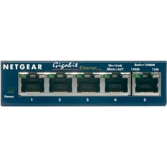 Netgear ProSafe GS105 5 Ports Ethernet Switch - Gigabit Ethernet - 10/100/1000Base-T