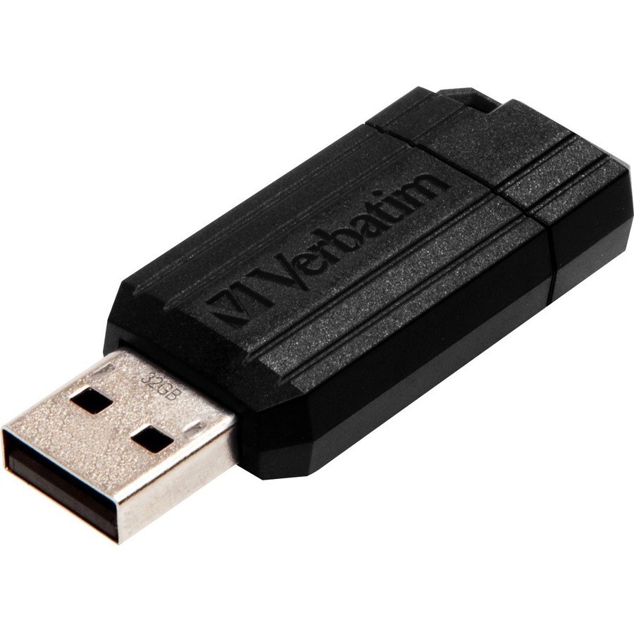 Verbatim PinStripe 128 GB USB 2.0 Flash Drive - Black