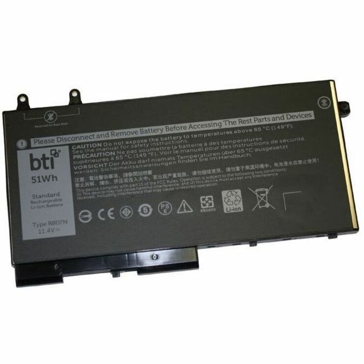 BTI 451-BCIQ-BTI 11.4V 51WHR LI-ION BATTERY 0R8D7N, 451-BCIQ, R8D7N, W8GMW INSPIRON 15 7590 2-IN-1, INSPIRON 7590 2-IN-1, LATITUDE 5400, LATITUDE 5401, LATITUDE 5500, LATITUDE 5501, PRECISION 3540