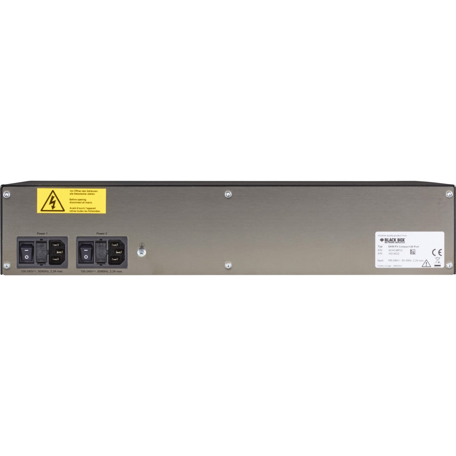 Black Box DKM Compact Switch - Redundant Power, (48) Hybrid CATx, (32) Fiber