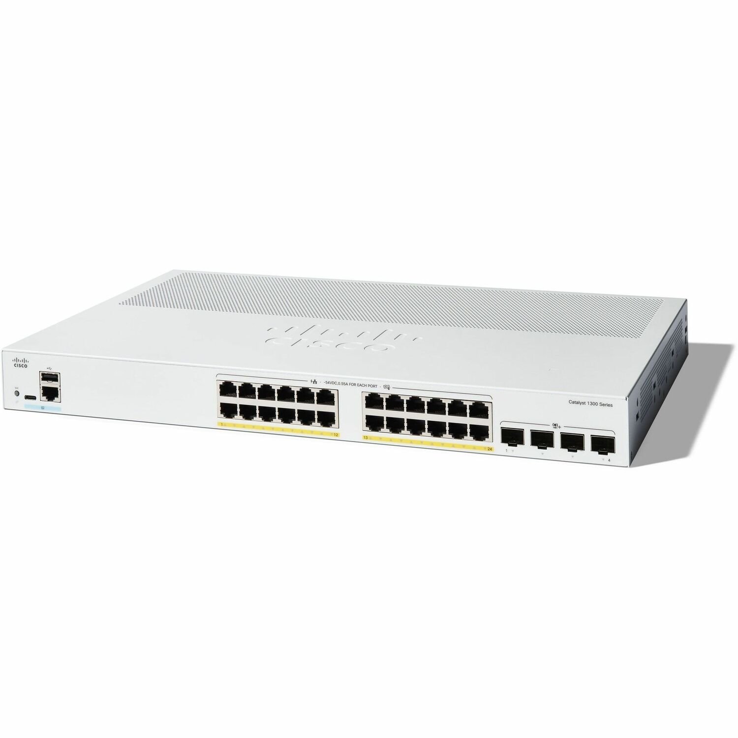 Cisco Catalyst 1300 C1300-24P-4X 24 Ports Manageable Ethernet Switch - 10 Gigabit Ethernet - 10/100/1000Base-T, 10GBase-X