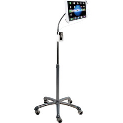 CTA Heavy-Duty Security Gooseneck Floor Stand for 7-13 Inch Tablets, including iPad 10.2-inch (7th/ 8th/ 9th Generation)