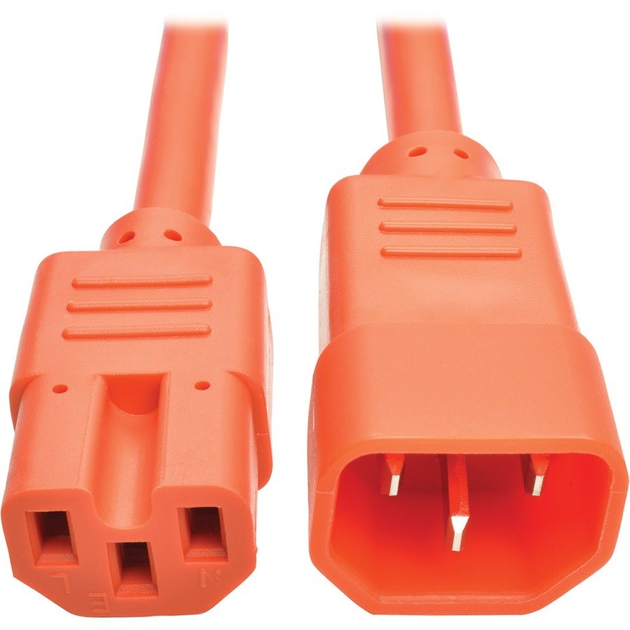 Eaton Tripp Lite Series Power Cord C14 to C15 - Heavy-Duty, 15A, 250V, 14 AWG, 6 ft. (1.83 m), Orange