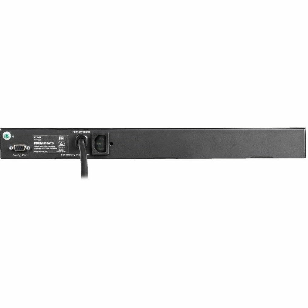 Eaton Tripp Lite Series 1.44kW 120V Single-Phase ATS/Local Metered PDU - 8 NEMA 5-15R Outlets, Dual 5-15P Inputs, 12 ft. Cords, 1U, TAA