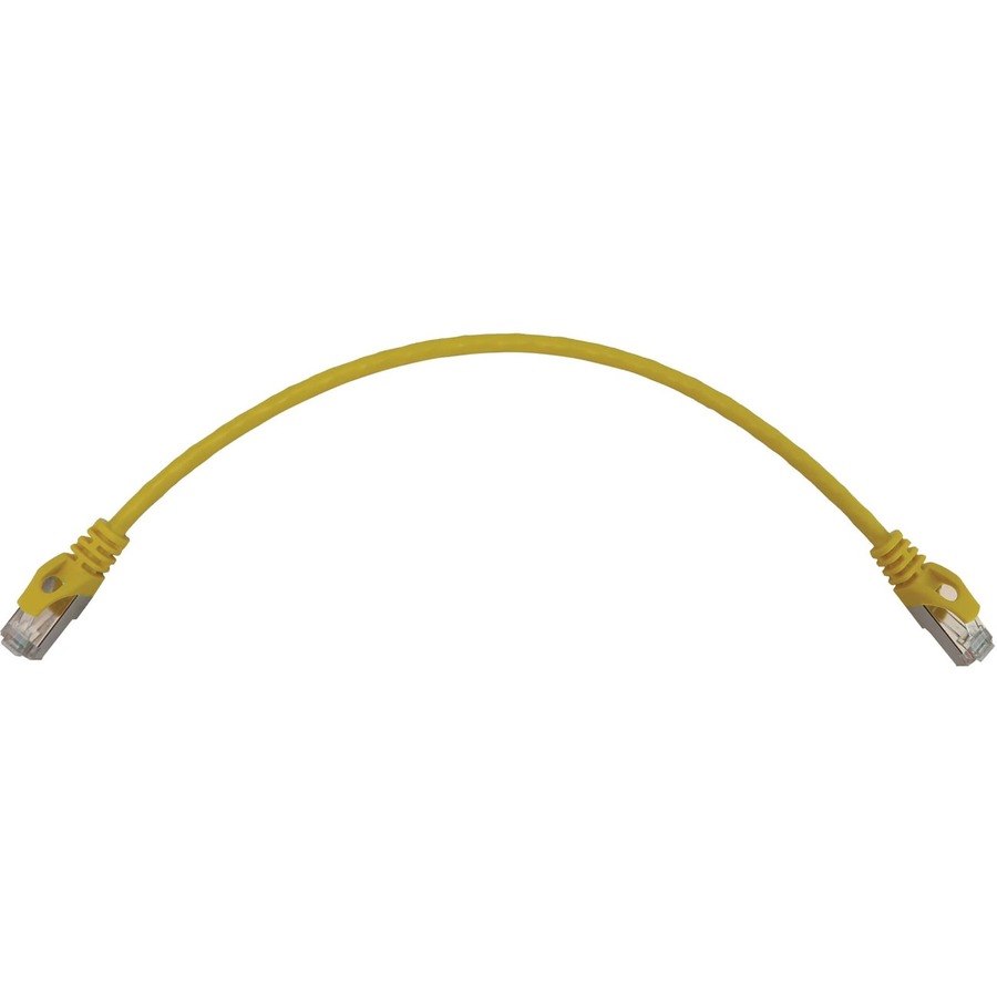 Eaton Tripp Lite Series Cat6a 10G Snagless Shielded Slim STP Ethernet Cable (RJ45 M/M), PoE, Yellow, 1 ft. (0.3 m)