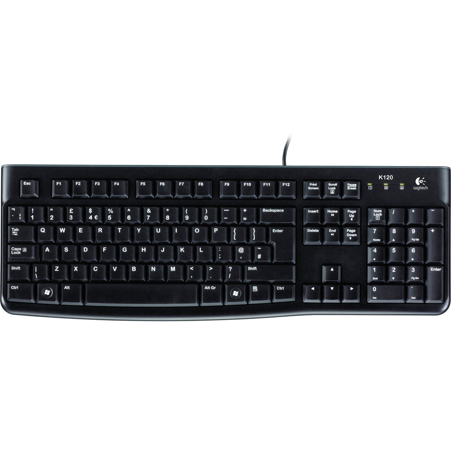 Logitech K120 Keyboard - Cable Connectivity - USB Interface - Italian