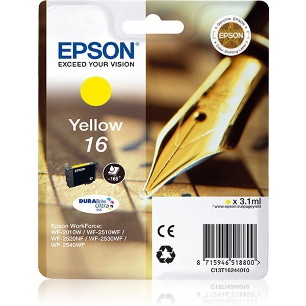 Epson DURABrite Ultra T1624 Inkjet Ink Cartridge - Yellow - 1 Pack