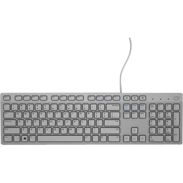 Dell KB216 Keyboard - Cable Connectivity - USB Interface - English (UK) - QWERTY Layout - Grey
