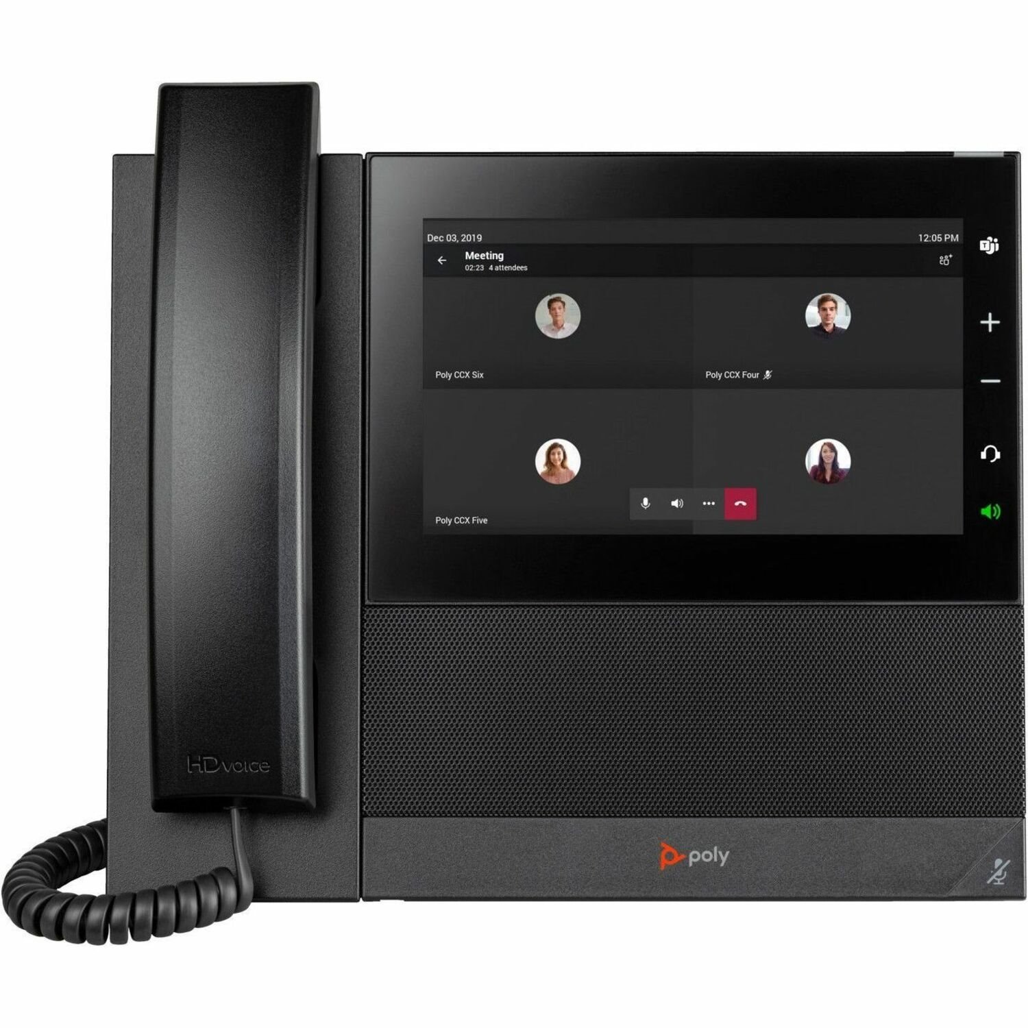 Poly CCX 600 IP Phone - Corded - Corded/Cordless - Bluetooth, Wi-Fi - Desktop - Black - TAA Compliant