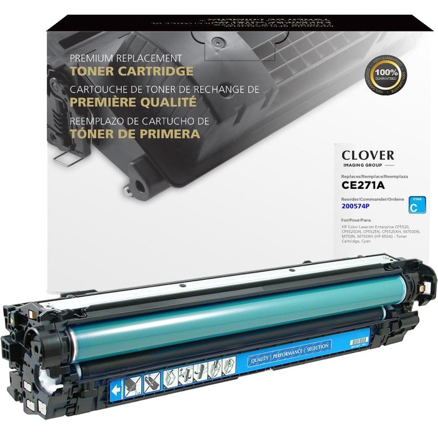 Clover Technologies Remanufactured Laser Toner Cartridge - Alternative for HP 650A (CE271A) - Cyan Pack