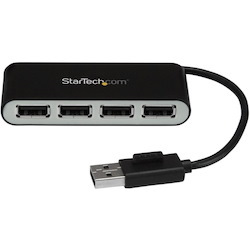 StarTech.com 4 Port Portable USB 2.0 Hub w/ Built-in Cable - 4 Port USB Hub