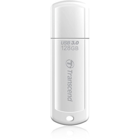 Transcend JetFlash 730 128 GB USB 3.0 Flash Drive - White