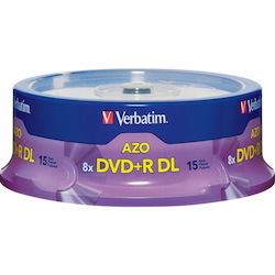 Verbatim DVD+R DL 8.5GB 8X with Branded Surface - 15pk Spindle
