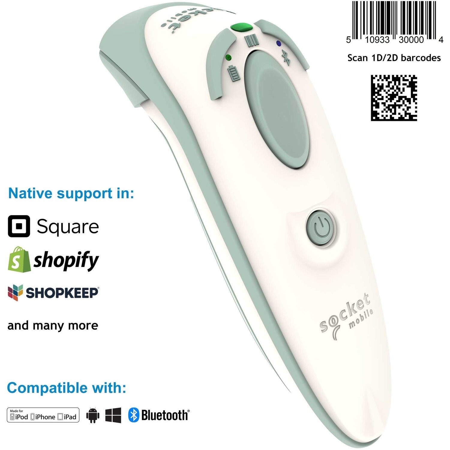 Socket Mobile DuraScan&reg; D745, Universal Barcode Scanner & Charging Cradle for Health Care