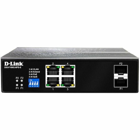 D-Link DIS-F100G DIS-F100G-6PS-E 4 Ports Ethernet Switch - Gigabit Ethernet - 10/100/1000Base-T, 1000Base-X