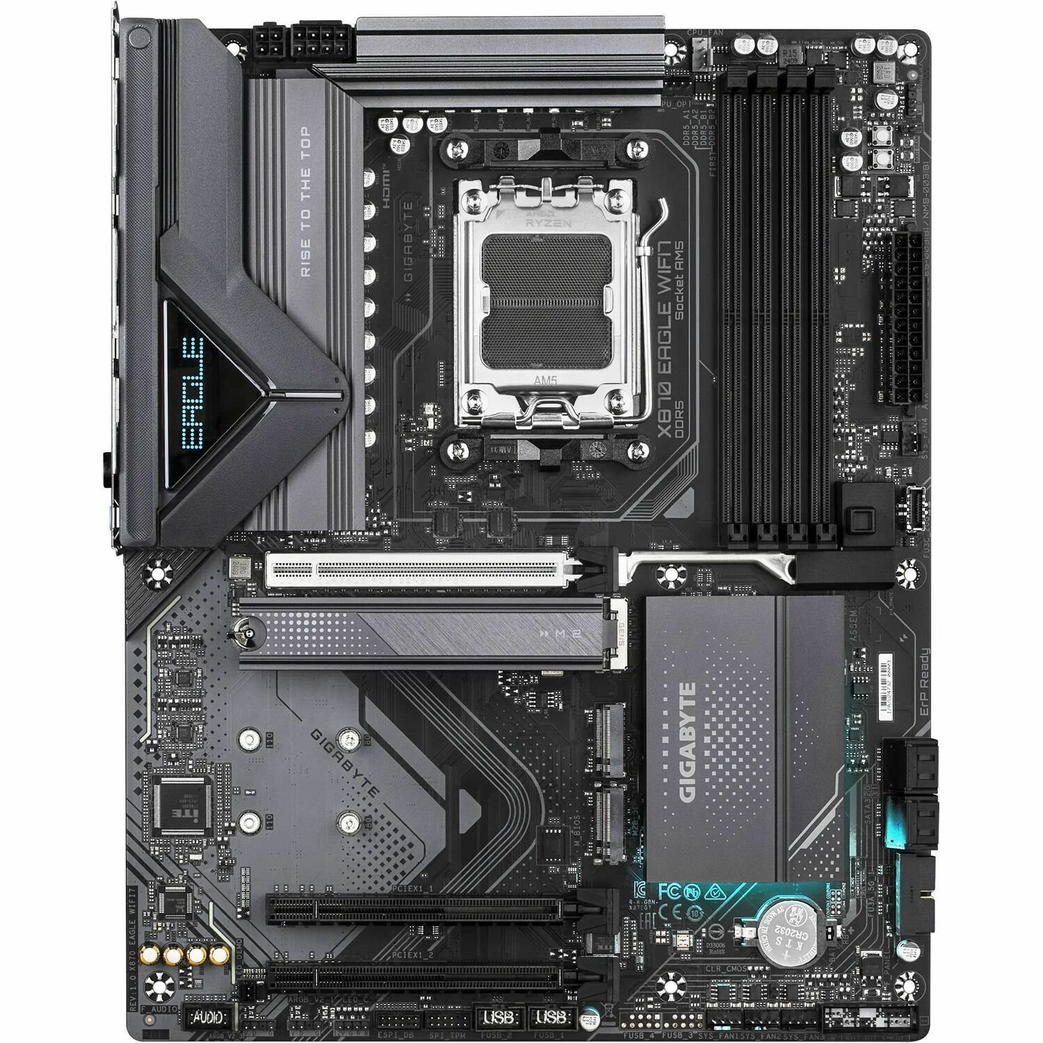 Gigabyte Ultra Durable X870 EAGLE WIFI7 Gaming Desktop Motherboard - AMD X870 Chipset - Socket AM5 - ATX