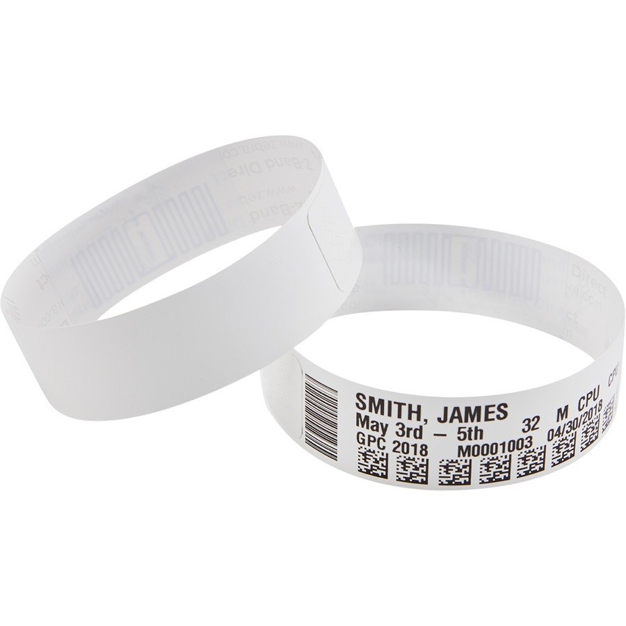 Zebra 10006995K Z-Band Direct Wristband Cartridge Kit (White)