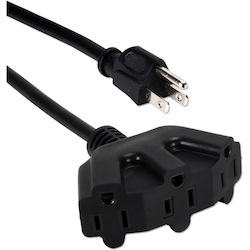 QVS 10ft Three Angle Outlet 3-Prong Power Extension Cord