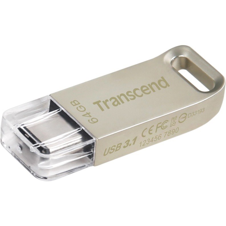 Transcend JetFlash 850 64 GB USB 3.1 Flash Drive - Silver