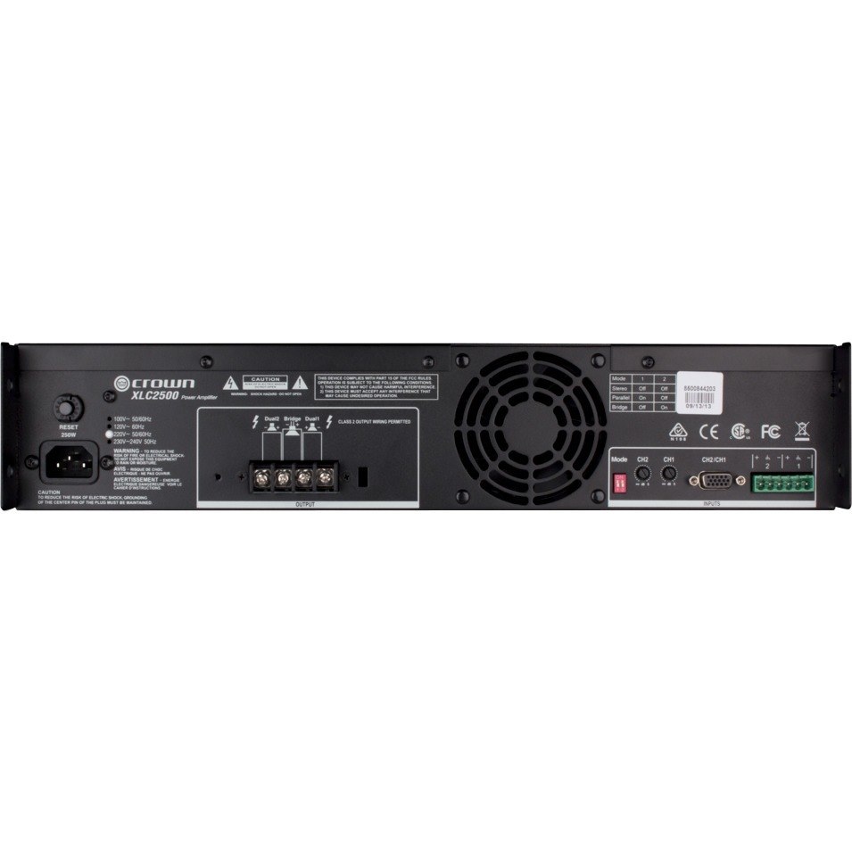 Crown XLC 2500 Amplifier - 600 W RMS - 2 Channel