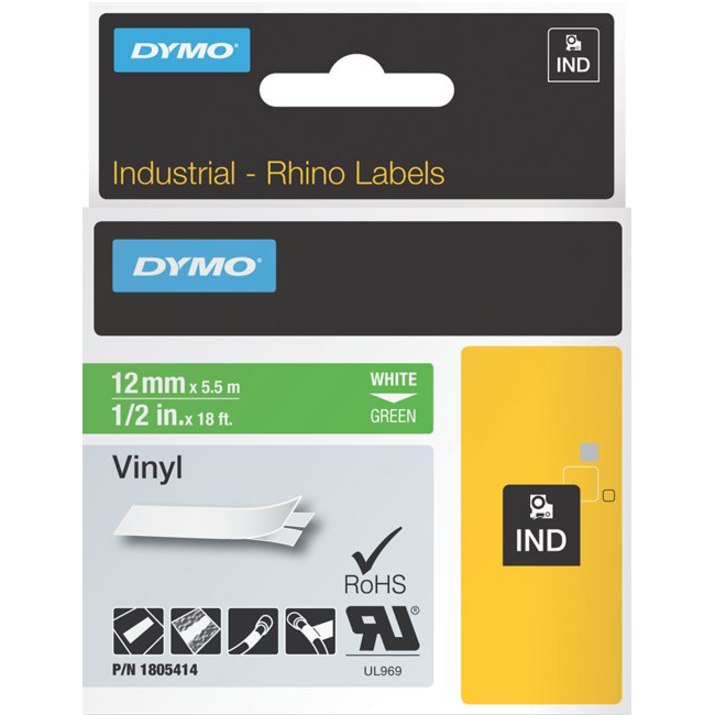 Dymo White 0n Green Color Coded Label
