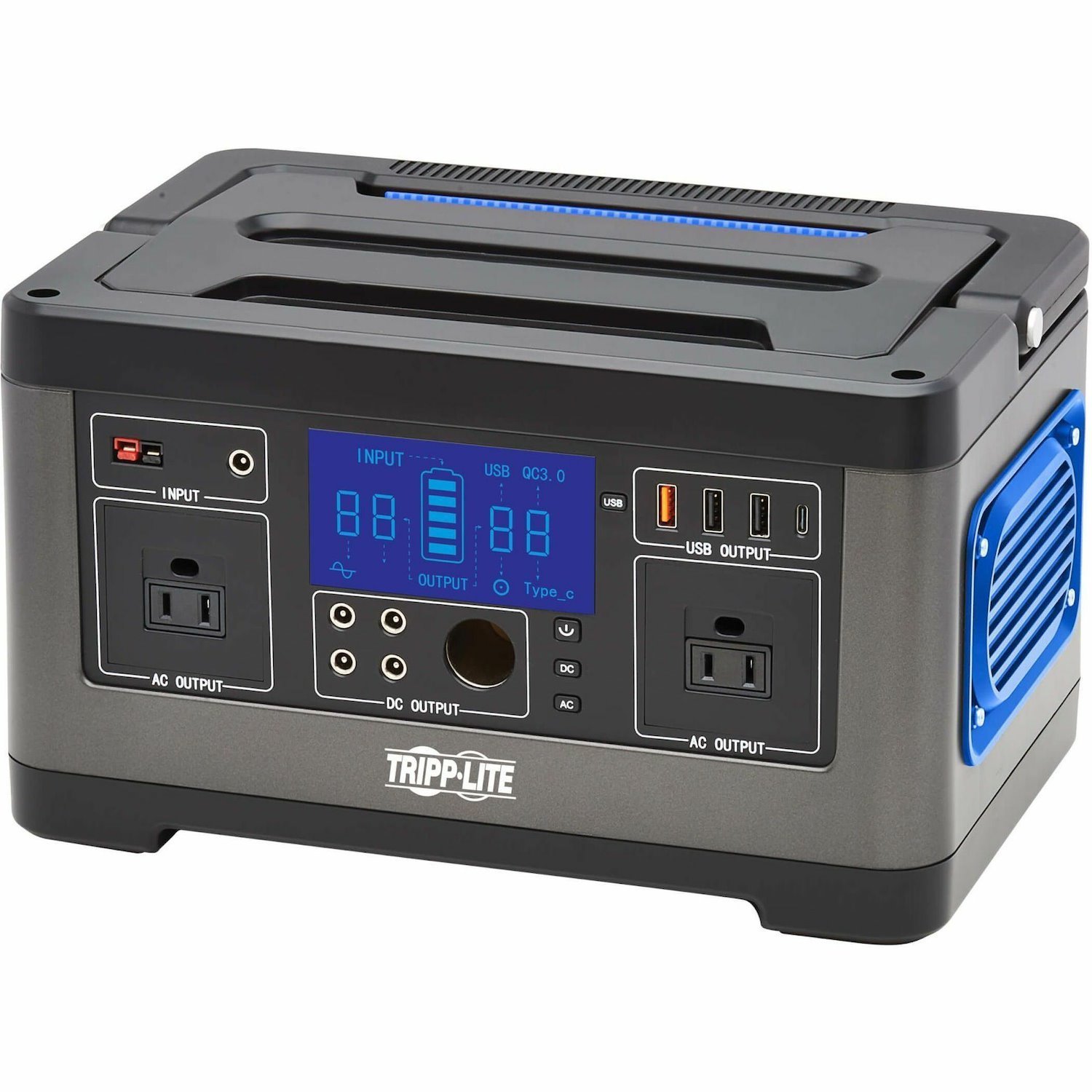 Tripp Lite by Eaton Portable Power Station - 500W, Lithium-Ion (NMC), AC, DC, USB-A, USB-C, QC 3.0