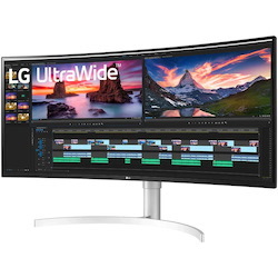 LG Ultrawide 38BN95C-W 38" Class UW-QHD+ Curved Screen Gaming LCD Monitor - 21:9 - Textured Black, Textured White, Silver