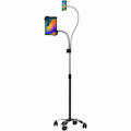 CTA Digital Compact Dual Gooseneck Floor Stand for Phone and 7-13-Inch Tablets