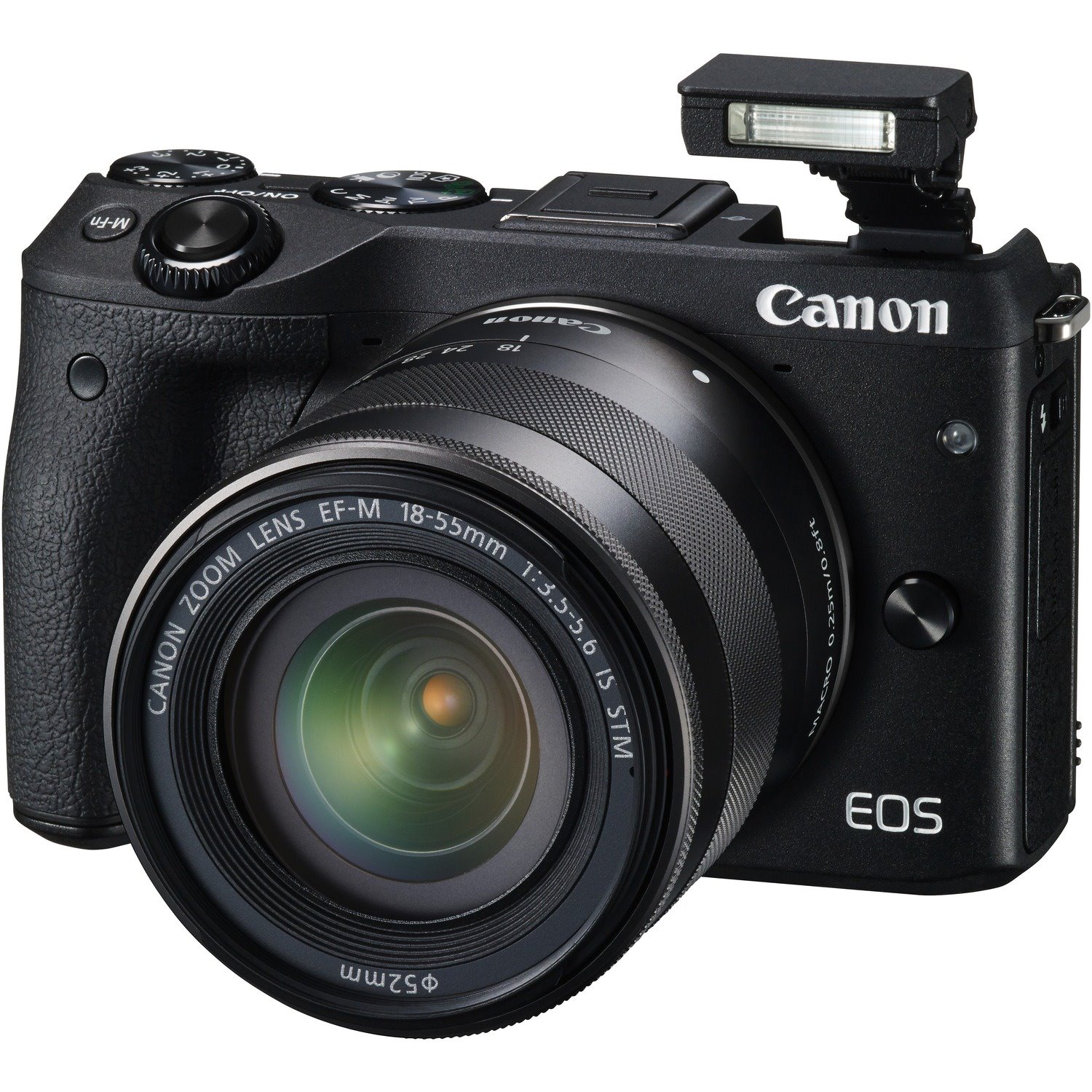 Canon EOS M3 24.2 Megapixel Mirrorless Camera with Lens - 18 mm - 55 mm - Black